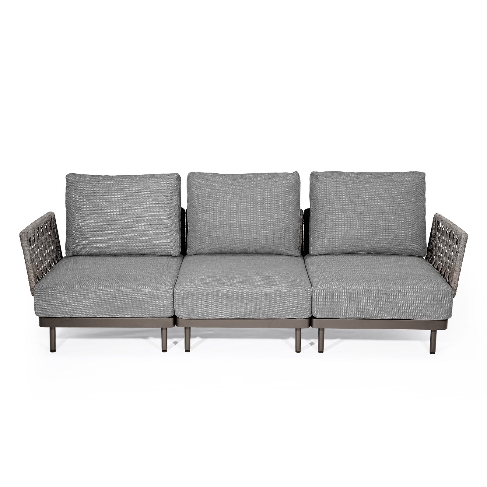 Charcoal Aluminum Outdoor Sofa - 3 Seat - Furnzo