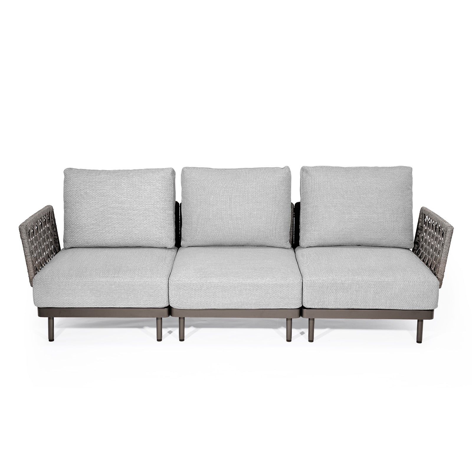 Charcoal Aluminum Outdoor Sofa - 3 Seat - Furnzo