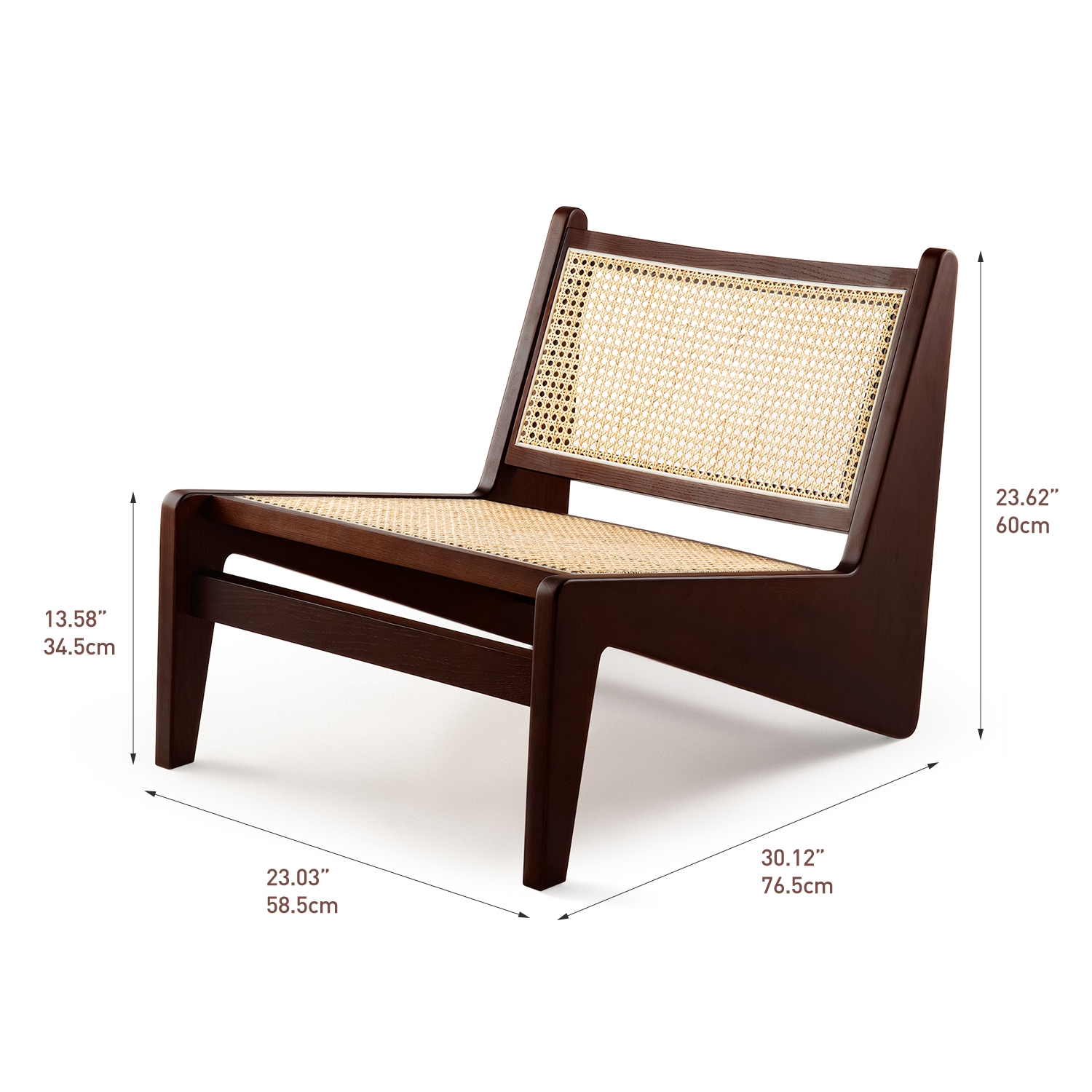 Solid Wood Rattan Kangaroo Chair - Furnzo