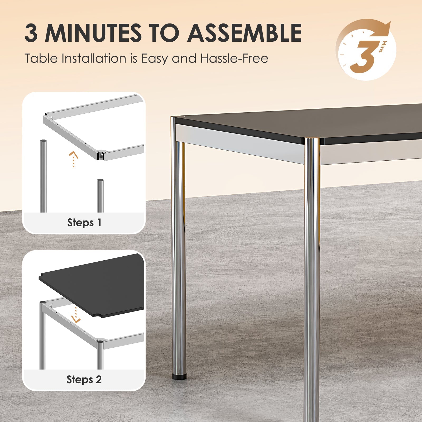 Metal Base Writing Desk - Furnzo