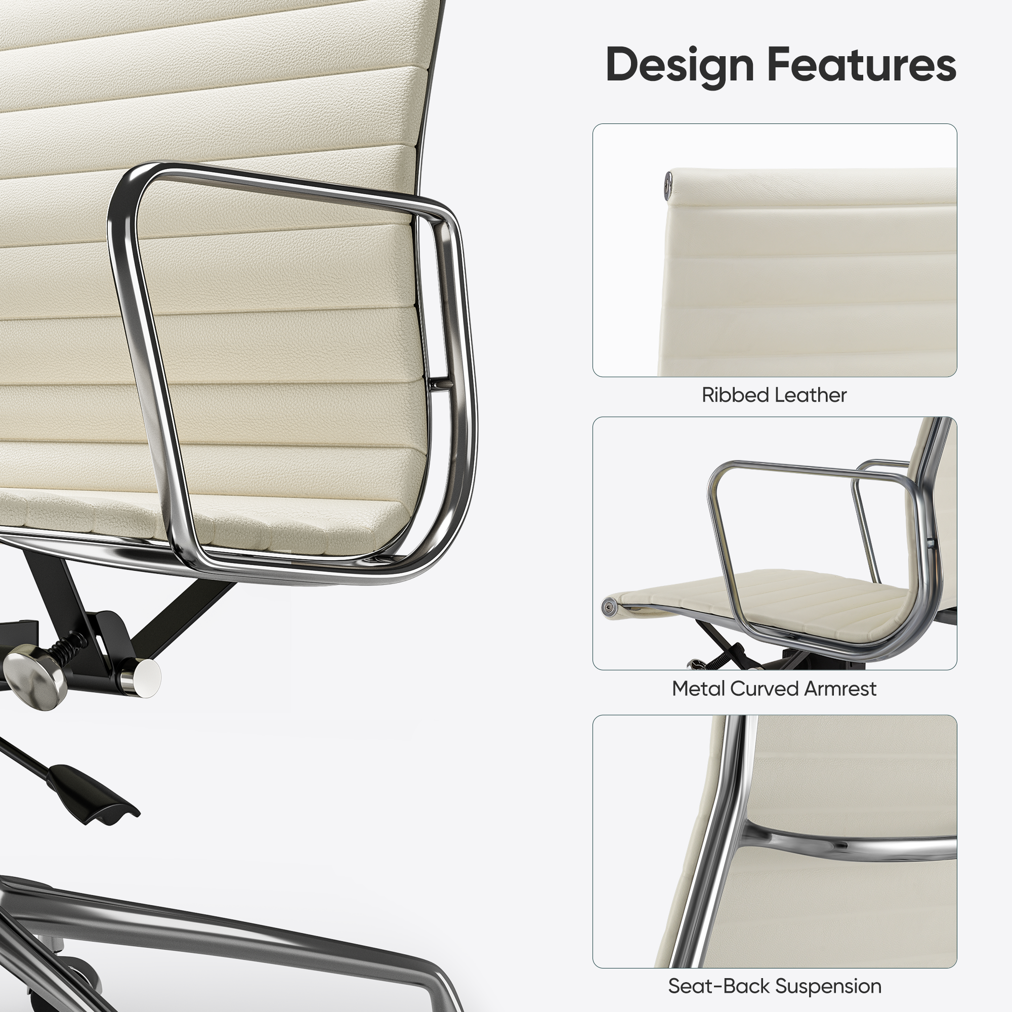 Ribbed Office Chair - Furnzo