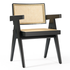 Solid Wood Rattan Dining Chair - Furnzo