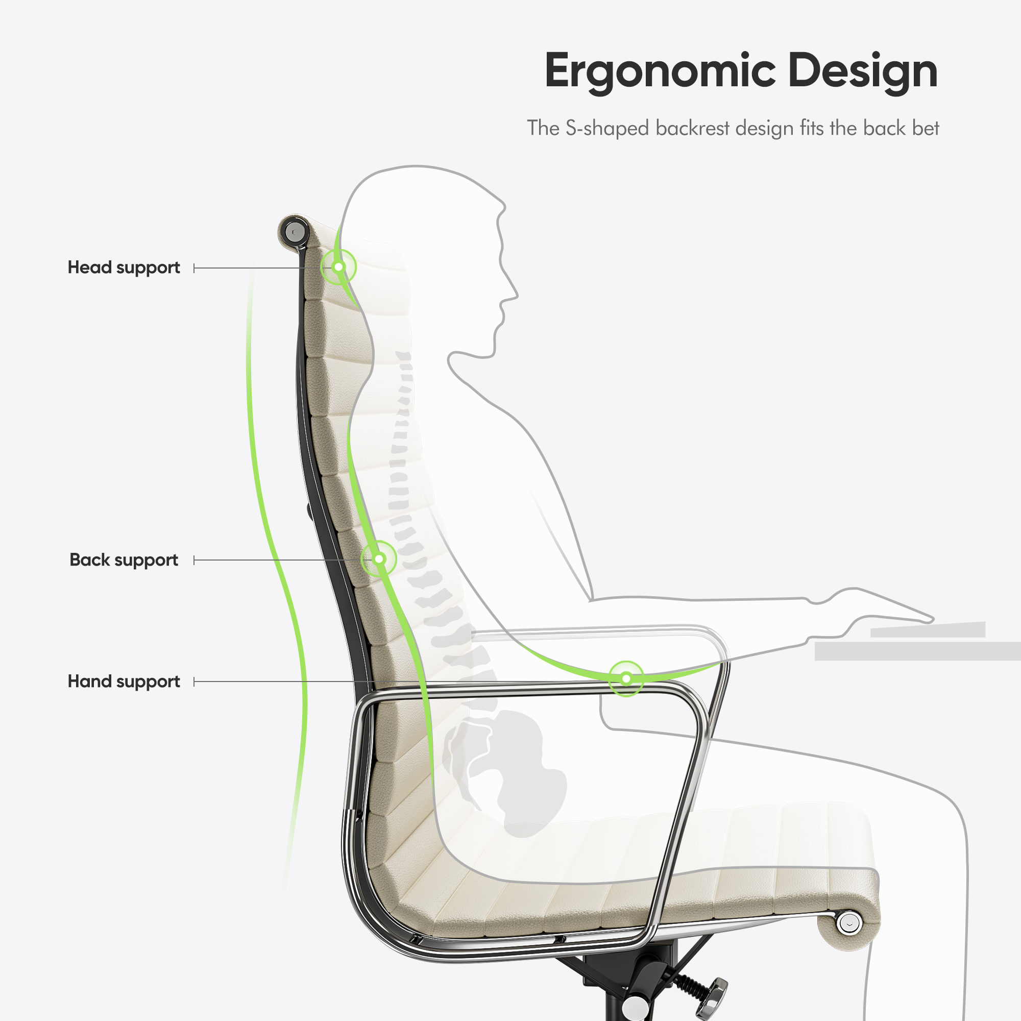 Ribbed Office Chair - Furnzo