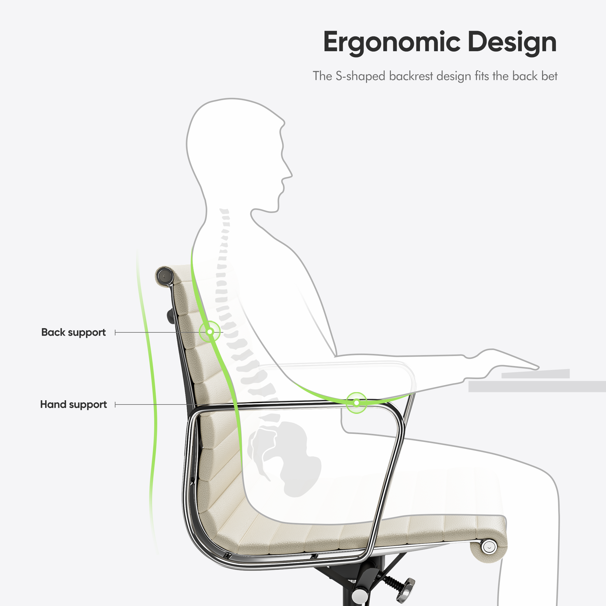 Ribbed Office Chair - Furnzo