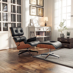 Eames Lounge Chair (Premier Tall Version) - Orange Frame - Furnzo