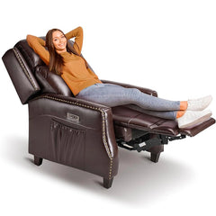 Genuine Leather Recliner Chair - Furnzo