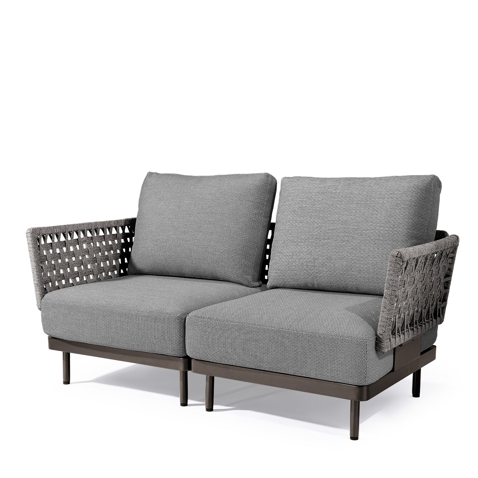 Charcoal Aluminum Outdoor Loveseat - Furnzo