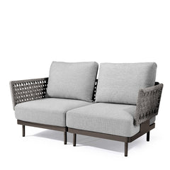 Charcoal Aluminum Outdoor Loveseat - Furnzo