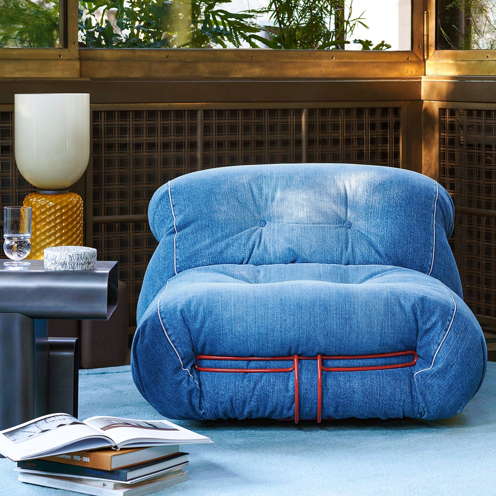 Denim Down Filling Bean Bag Chair Sofa - Furnzo