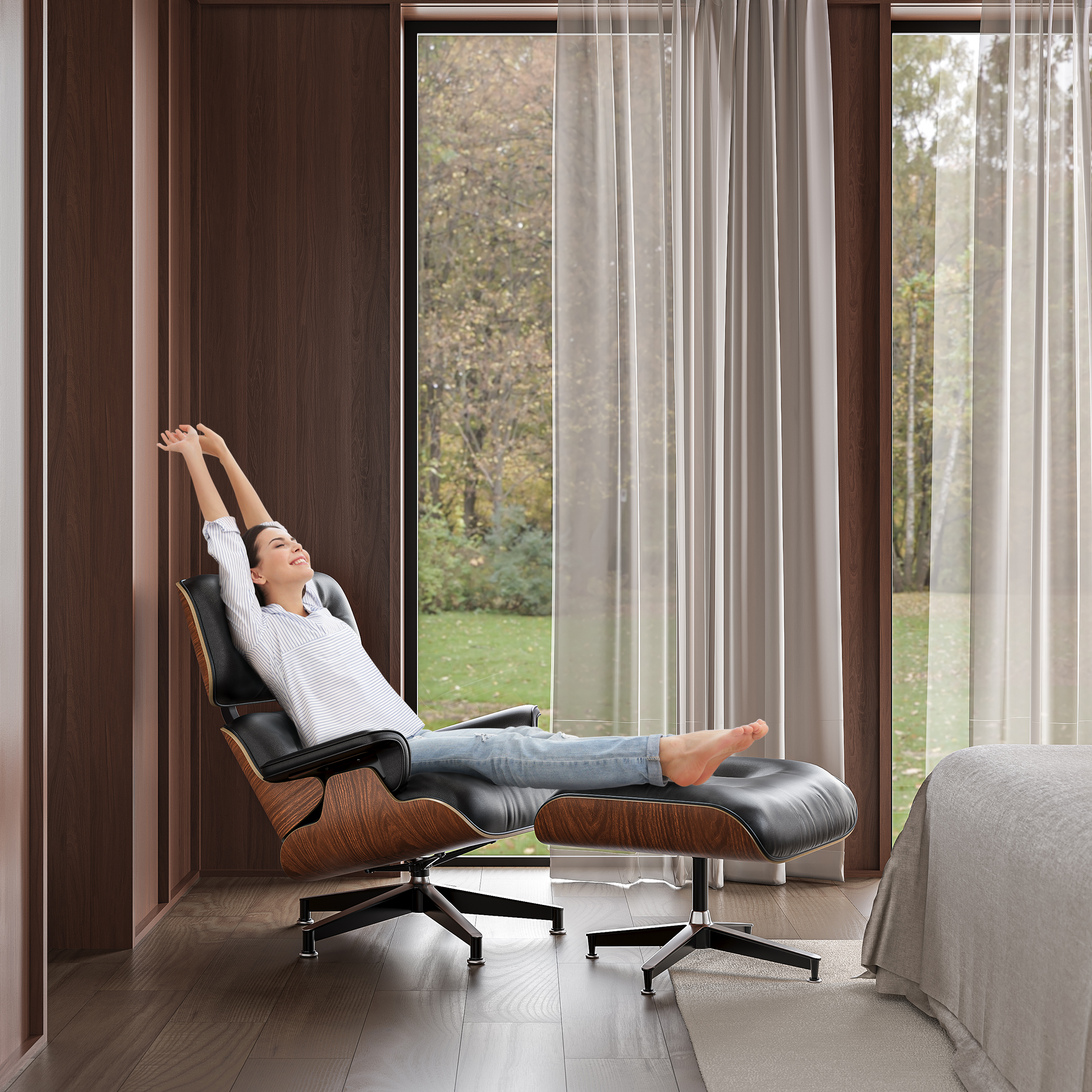 Eames Lounge Chair (Standard Version) - Walnut - Furnzo