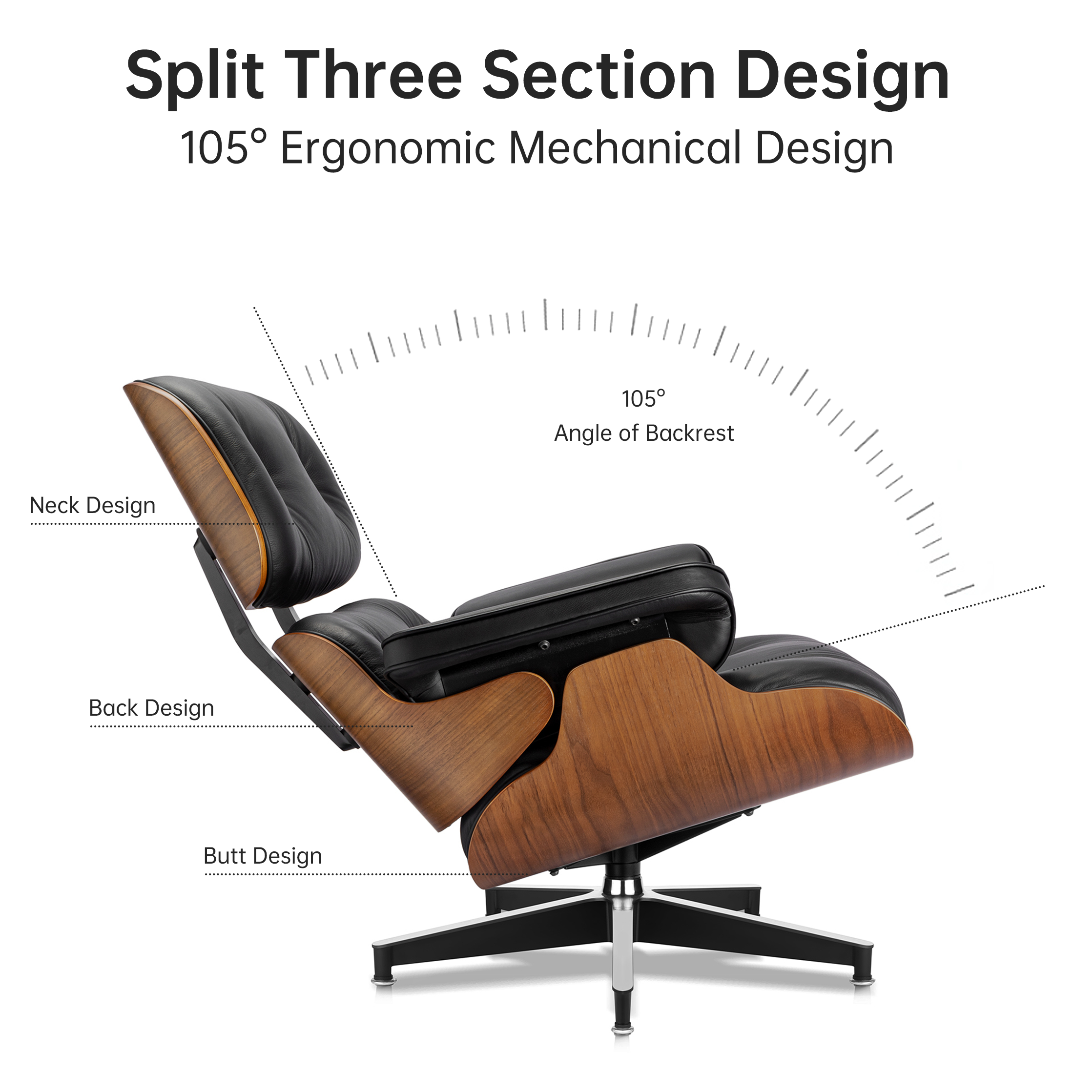 Eames Lounge Chair (Standard Version) - Walnut - Furnzo