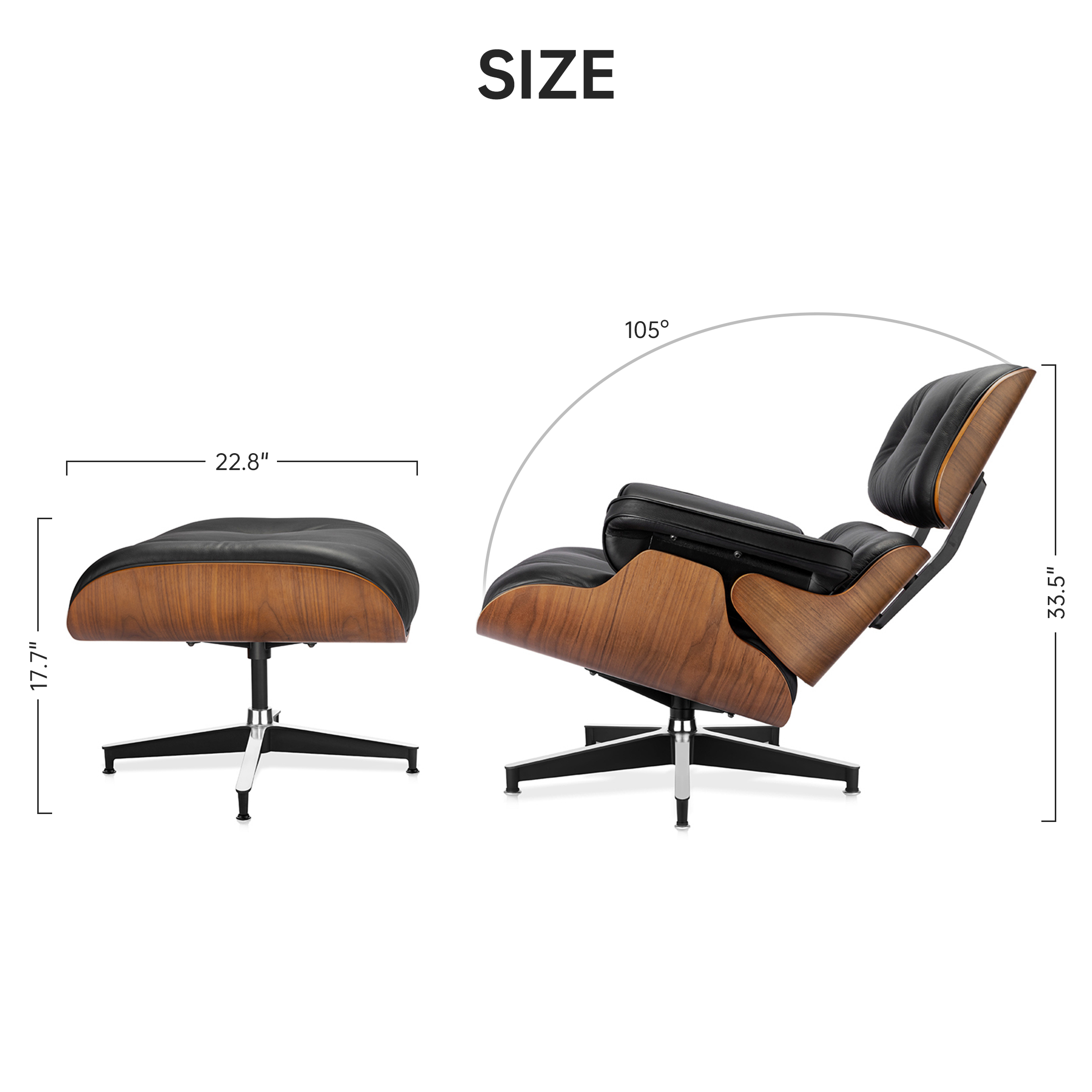 Eames Lounge Chair (Standard Version) - Walnut - Furnzo