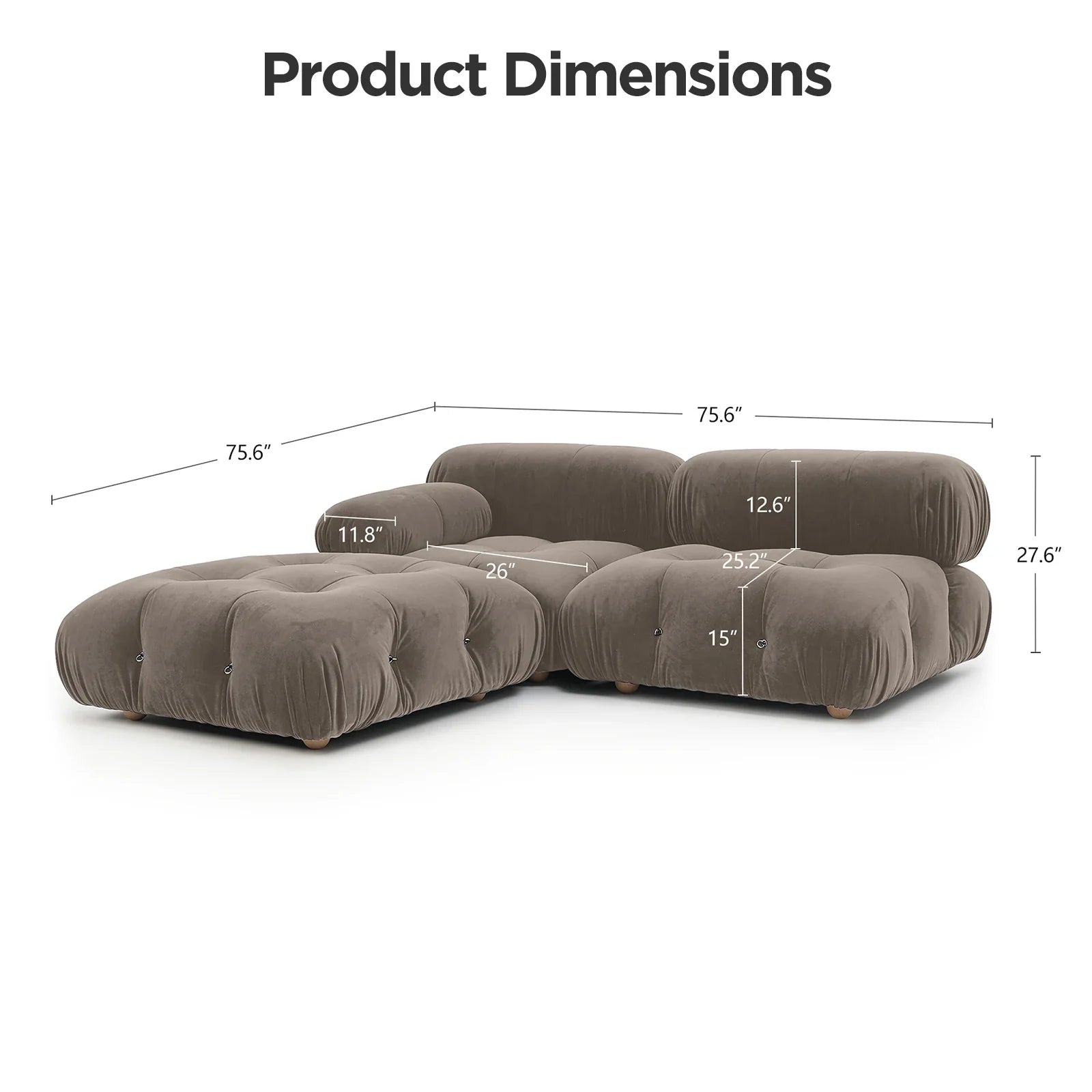 Loveseat Sectional Couches - Furnzo